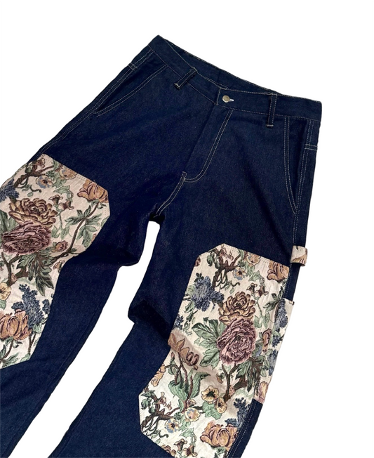 FLORAL JACQUARD DENIM