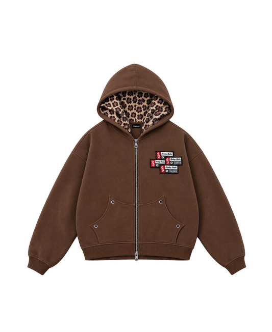 CHOCOLATE BROWN ZIPPER